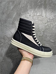 Rick Owens DRKSHDW Vintage Black Canvas High Top Sneakers - 5
