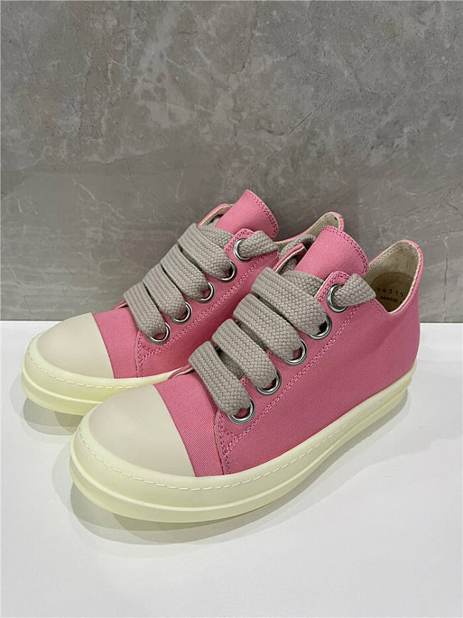 Rick Owens Jumbo Lace Recycled Puffer Low Canvas Pink - 1