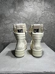 Rick Owens Mega Bumper Geobasket High Patent White - 2