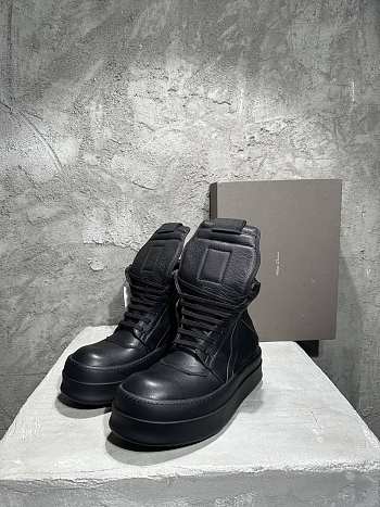 Rick Owens Mega Bumper Geobasket High Patent Black