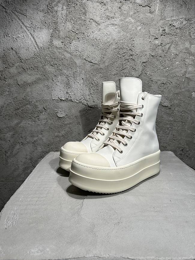 Rick Owens Mega Bumper High-top Patent White - 1