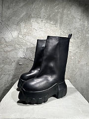 Rick Owens Mega Tractor Leather ankle Boots Black - 6
