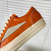 Rick Owens Panelled Leather Sneakers Orange - 3