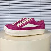 Rick Owens Panelled Velvet Sneakers Pink - 1