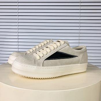 Rick Owens Panelled Velvet Sneakers Beige