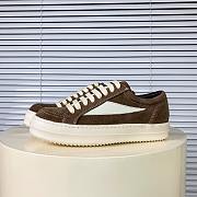 Rick Owens Panelled Velvet Sneakers Brown - 1