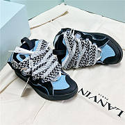 Lanvin Curb Lace-up Sneakers Black Blue - 1