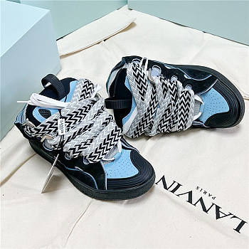 Lanvin Curb Lace-up Sneakers Black Blue