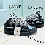 Lanvin Curb Lace-up Sneakers Black Blue - 6