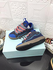 Lanvin Curb Lace-up Sneakers Blue - 3