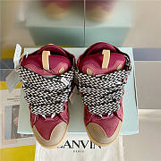 Lanvin Curb Lace-up Sneakers Burgundy - 4