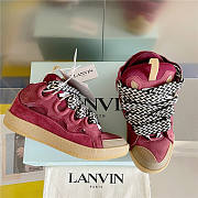Lanvin Curb Lace-up Sneakers Burgundy - 3