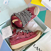 Lanvin Curb Lace-up Sneakers Burgundy - 2