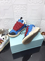 Lanvin Curb Lace-up Sneakers Blue Red - 3