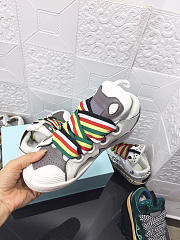 Lanvin Curb Lace-up Sneakers Grey White - 3