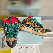 Lanvin Curb Lace-up Sneakers Leopard Print Panelled - 5