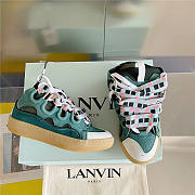 Lanvin Curb Lace-up Sneakers Pink Green - 1