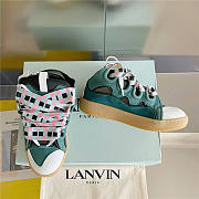 Lanvin Curb Lace-up Sneakers Pink Green - 5