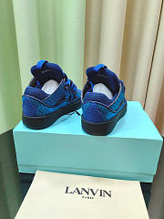 Lanvin Curb Lace-up Sneakers Rhinestone Blue - 5