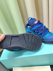 Lanvin Curb Lace-up Sneakers Rhinestone Blue - 3