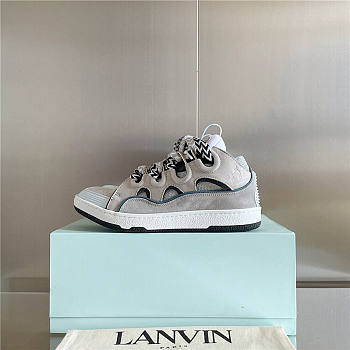 Lanvin Curb Lace-up Sneakers White Grey
