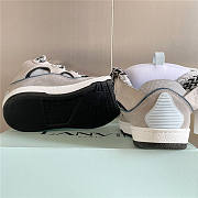 Lanvin Curb Lace-up Sneakers White Grey - 6