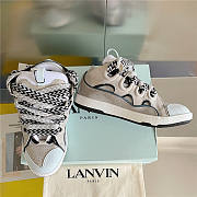 Lanvin Curb Lace-up Sneakers White Grey - 4