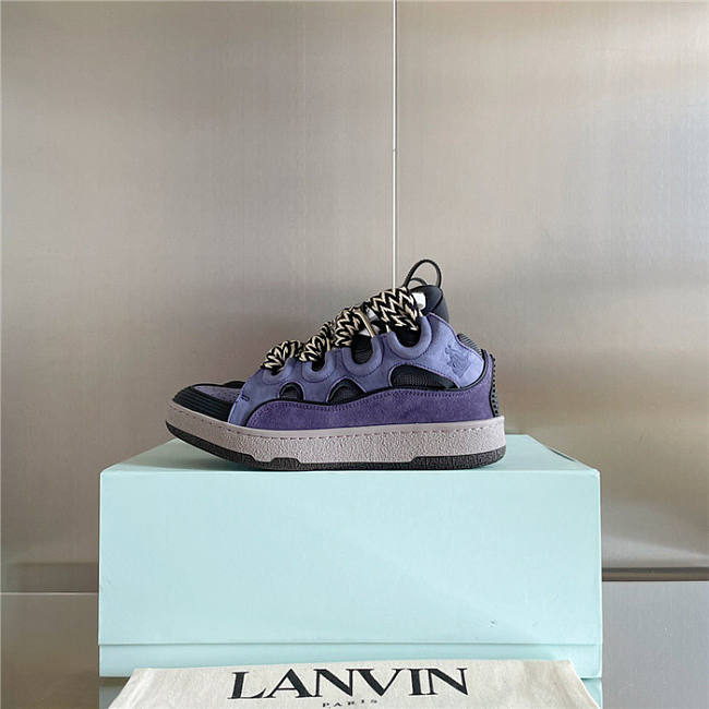 Lanvin Curb Lace-up Sneakers Purple - 1