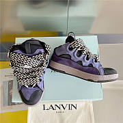 Lanvin Curb Lace-up Sneakers Purple - 3