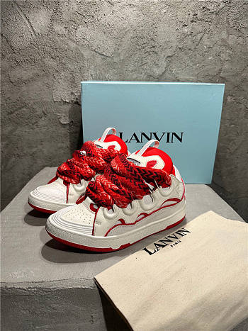 Lanvin Curb Sneaker White Red
