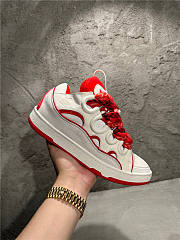 Lanvin Curb Sneaker White Red - 6