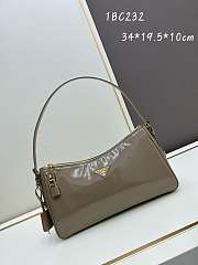 Prada Aimée Patent Leather Brown Bag Size 34x19x10cm - 2