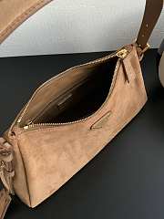 Prada Aimée Suede Bag Caramel Size 31x18x10cm - 6