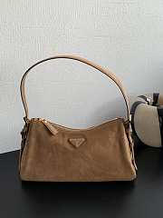 Prada Aimée Suede Bag Caramel Size 31x18x10cm - 5