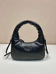 Prada Soft Mini Leather Tote Bag Black Size 21x12x6cm - 1