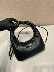 Prada Soft Mini Leather Tote Bag Black Size 21x12x6cm - 4