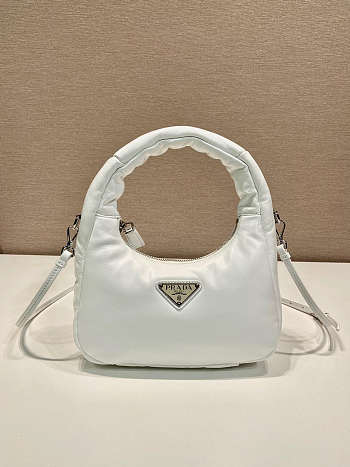 Prada Soft Mini Leather Tote Bag White Size 21x12x6cm