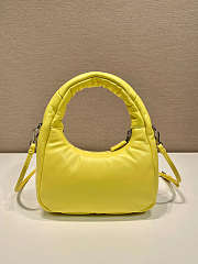 Prada Soft Mini Leather Tote Bag Yellow Size 21x12x6cm - 4
