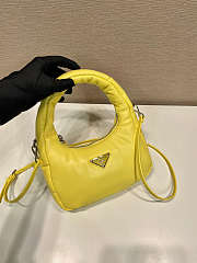 Prada Soft Mini Leather Tote Bag Yellow Size 21x12x6cm - 5