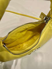 Prada Soft Mini Leather Tote Bag Yellow Size 21x12x6cm - 3