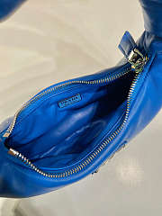 Prada Soft Mini Leather Tote Bag Blue Size 21x12x6cm - 5