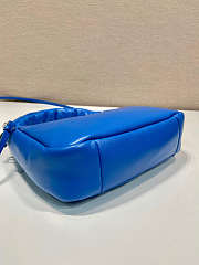Prada Soft Mini Leather Tote Bag Blue Size 21x12x6cm - 4