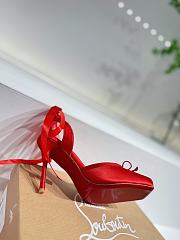Christian Louboutin Cassia Lace Up Loubi Crepe Satin Red 10cm - 5