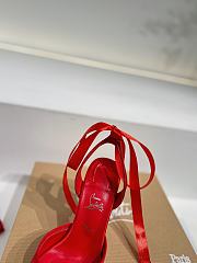 Christian Louboutin Cassia Lace Up Loubi Crepe Satin Red 10cm - 3