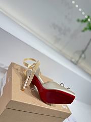 Christian Louboutin Cassia Lace Up Loubi Crepe Satin Beige 10cm - 5