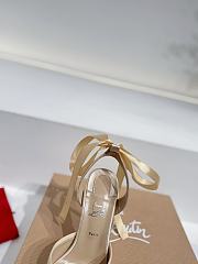 Christian Louboutin Cassia Lace Up Loubi Crepe Satin Beige 10cm - 3