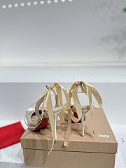 Christian Louboutin Cassia Lace Up Loubi Crepe Satin Beige 10cm - 2