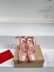 Christian Louboutin Cassia Lace Up Loubi Crepe Satin Pink 10cm - 5
