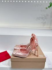 Christian Louboutin Cassia Lace Up Loubi Crepe Satin Pink 10cm - 3