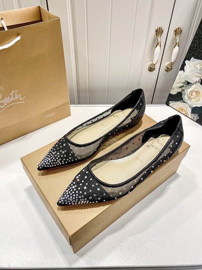 Christian Louboutin Follies Strass Flat Rhinestones C2205-02 - 1
